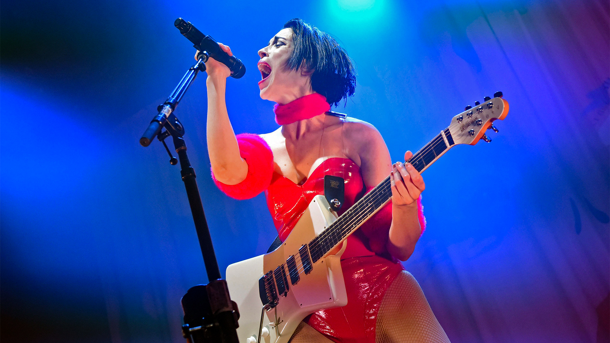 St. Vincent (Annie Clark) performs during the Fear The Future Tour at The Tabernacle on February 17, 2018 in Atlanta, Georgia. 