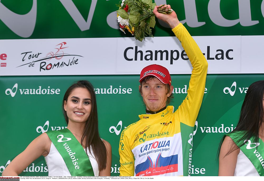 Ilnur Zakarin (Team Katusha) wears the leader's jersey into the final stage