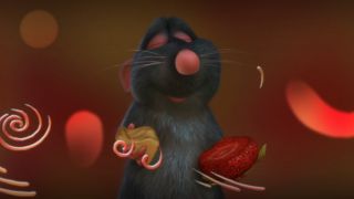 Remy combining strawberry and cheese in Ratatouille
