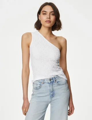 M&S Collection, Jersey Textured One Shoulder Vest