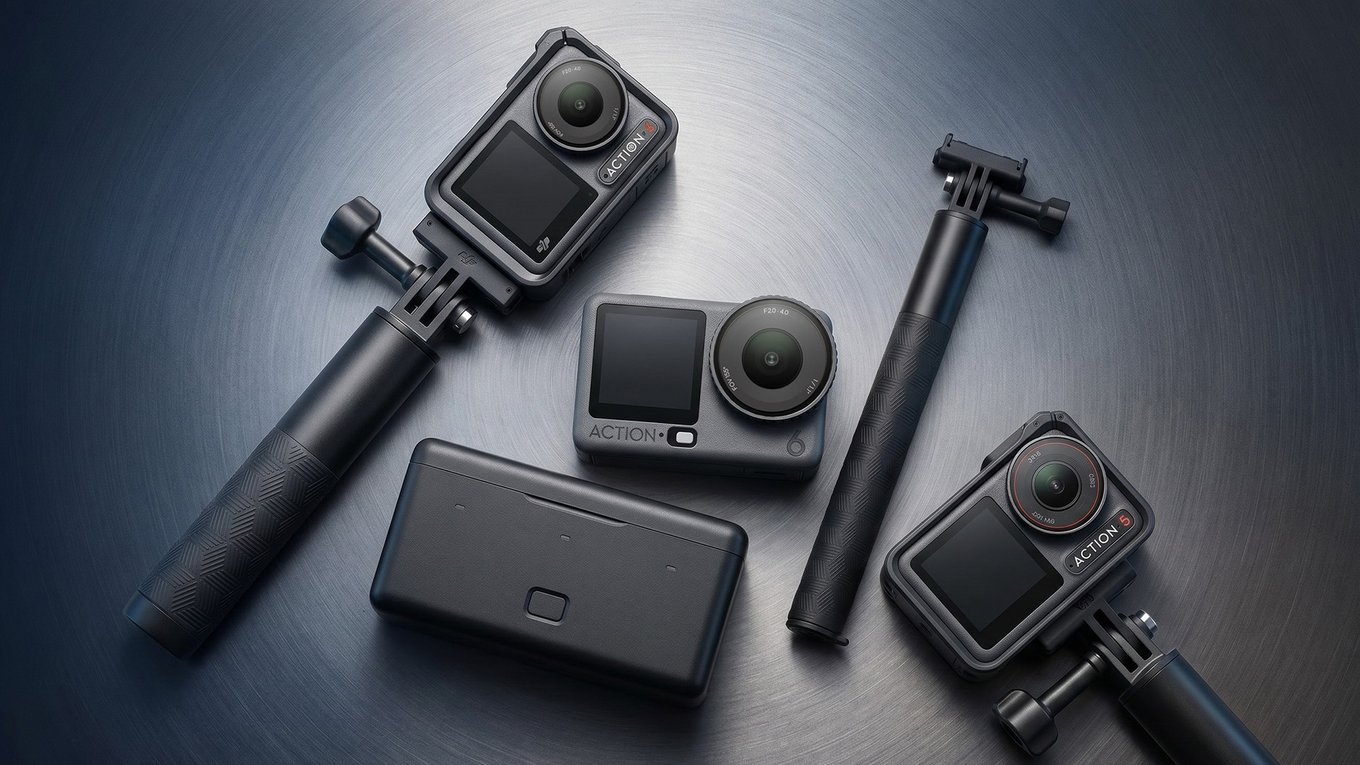 A selection of DJI cameras.