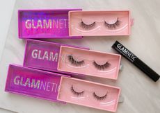 Three sets of Glamnetic lashes and a Glamnetic mascara