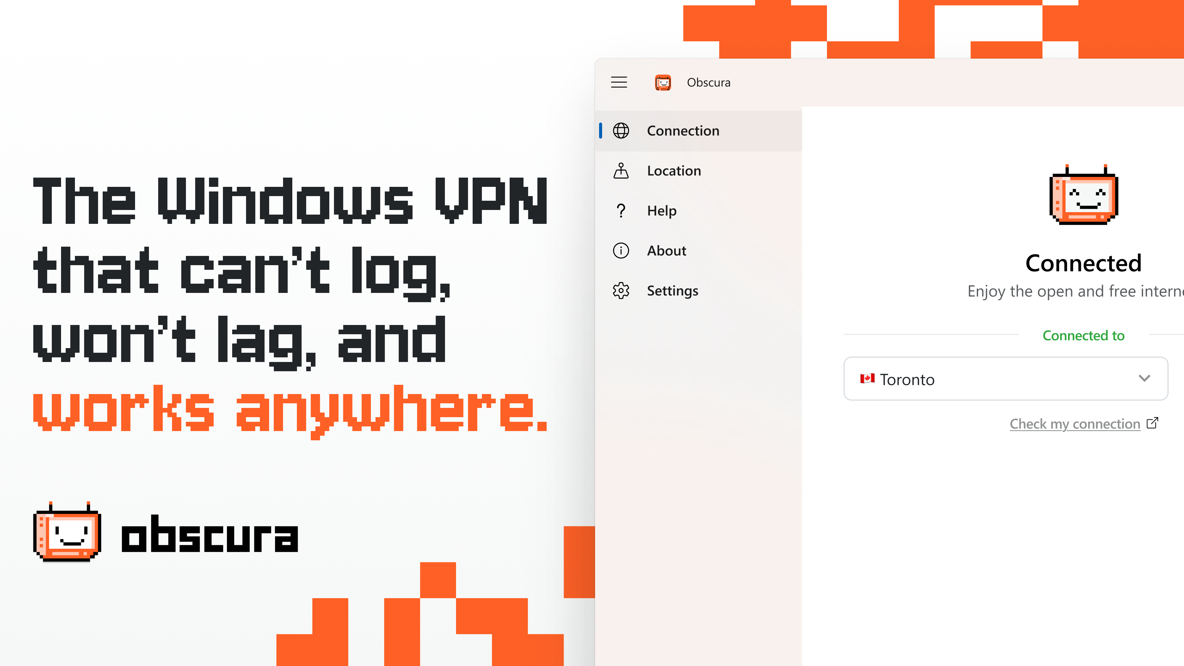 Obscura VPN Windows app, promo image