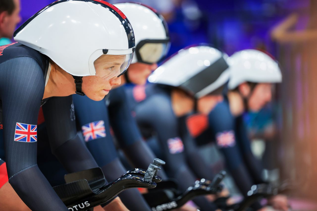 Josie Knight leading the British women&#039;s team pursuit squad at the Olympics