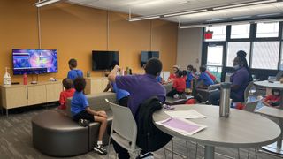 The Roosevelt Island Youth Center features three televisions with local table-mounted KD-X3x1WUTX multi-format switcher/extender three-gang plates that allow the selection between a pair each of gaming systems or the Key Digital AV over IP system which delivers images from a BrightSign digital signage system.