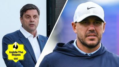 Brian Rolapp (left) and Brooks Koepka (right)