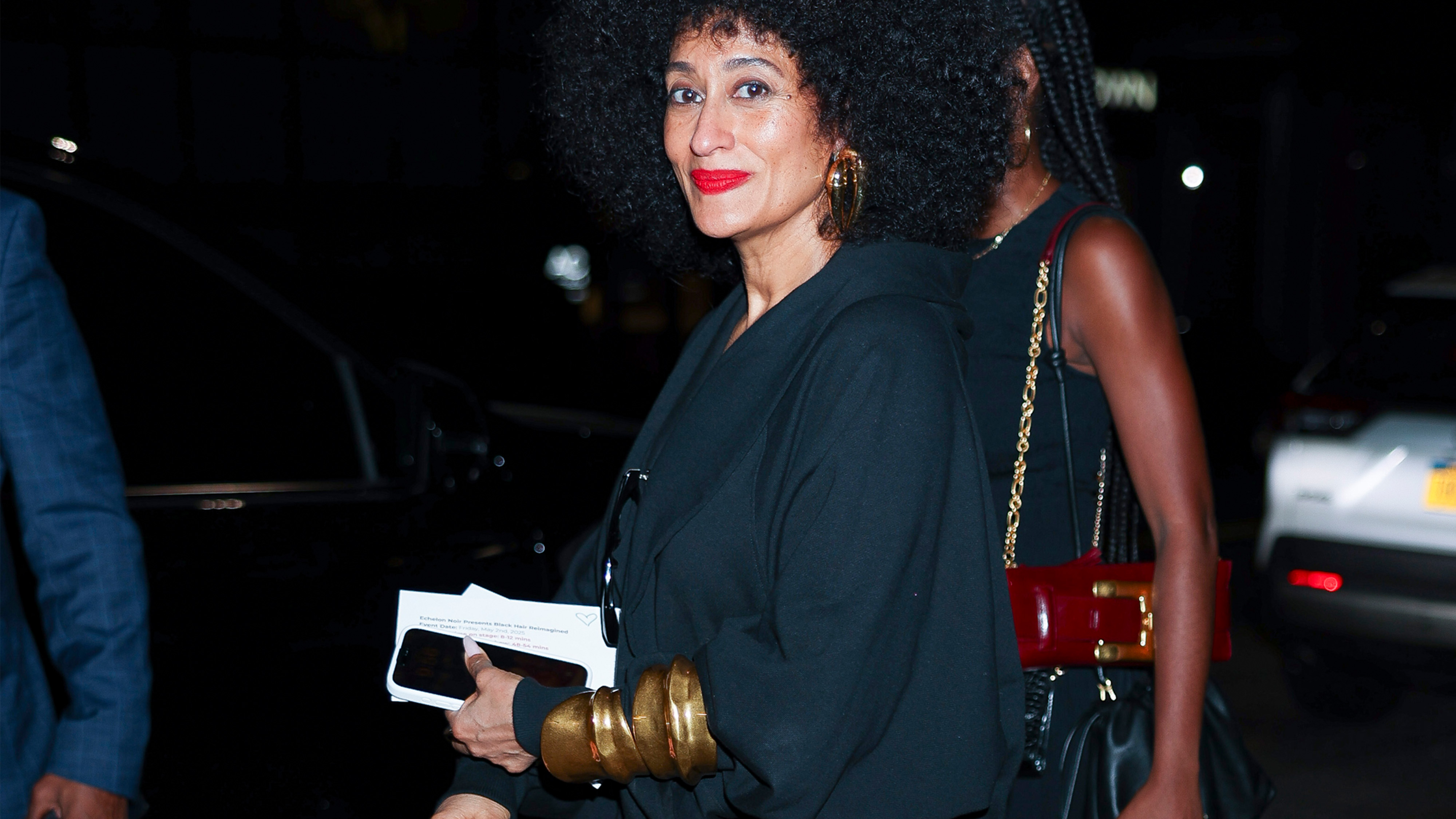 tracee ellis ross wearing leather leggings