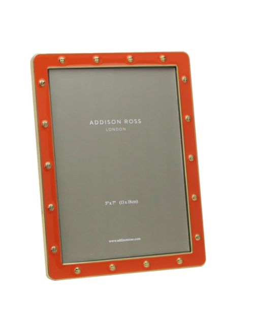 Orange Enamel & Gold Locket Frame