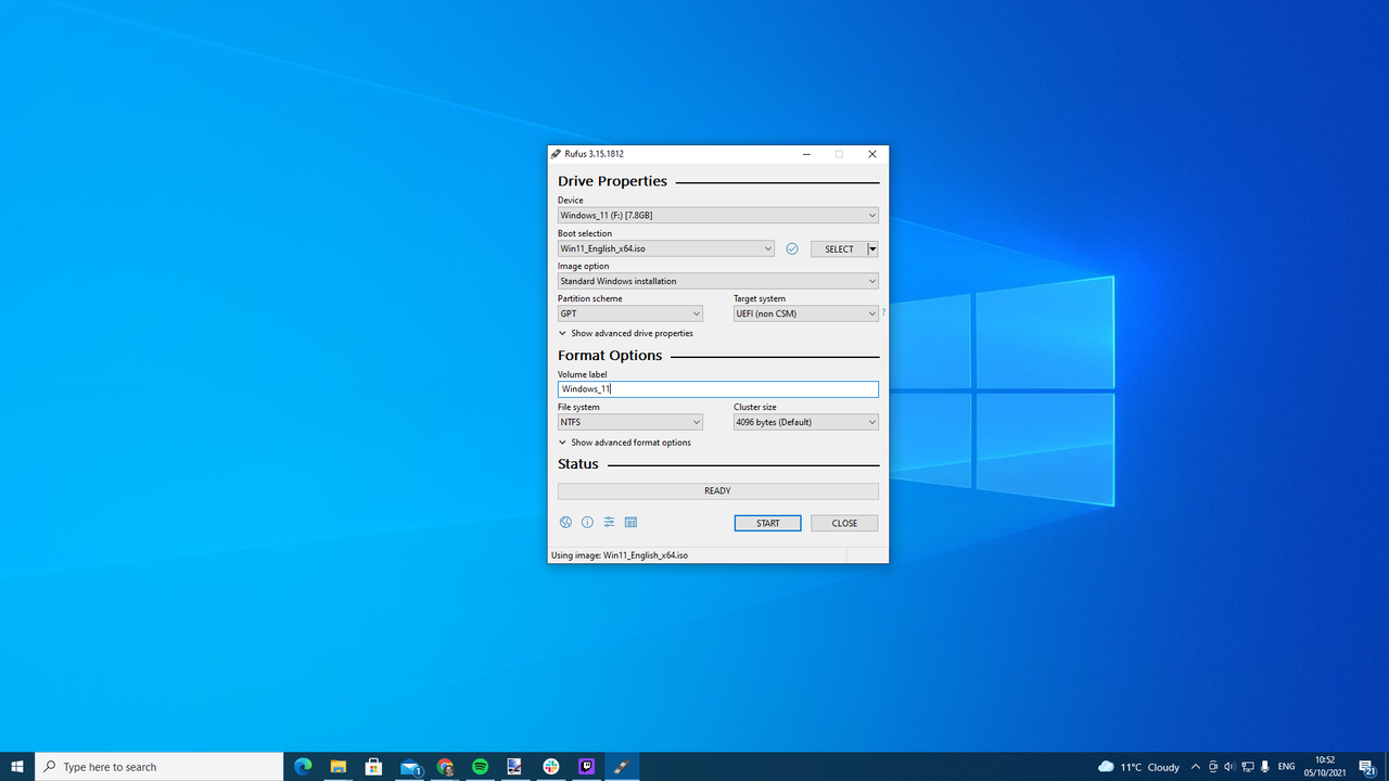 Installing Windows 11 with Rufus