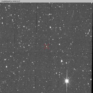 A still image showing China's Tianwen-1 Mars spacecraft as seen by the Hawaii-based asteroid survey ATLAS.