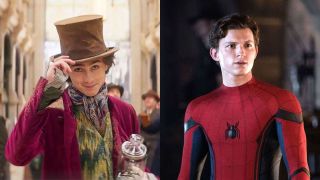 Timothee Chalamet in Wonka and Tom Holland in Spider-Man: No Way Home