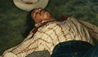 The murdered body of Llewelyn Moss in No Country For Old Men