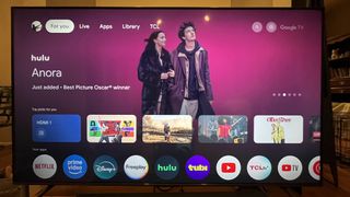 TCL QM6K Google TV home screen