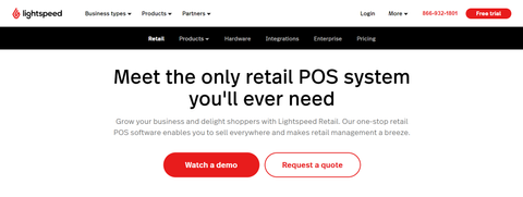 Website screenshot for Lightspeed POS 