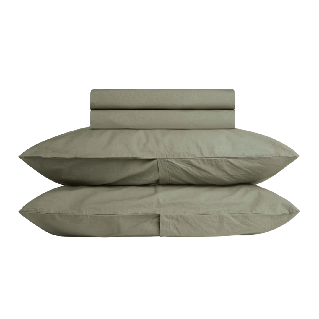 Percale Sheet Set - Light Grey / Back Envelope / Full