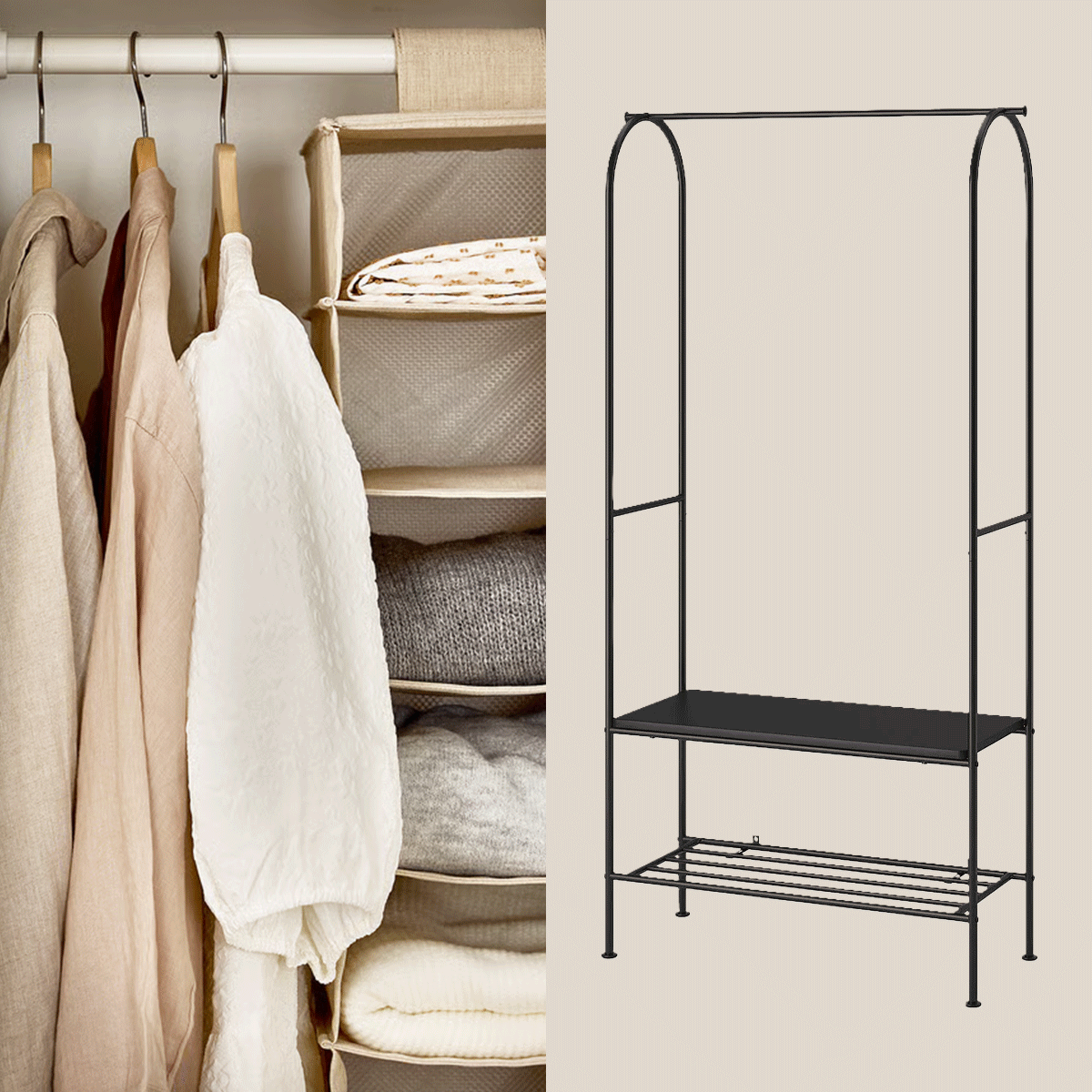 Collage GIF Image of Closet Organization Tools From IKEA
