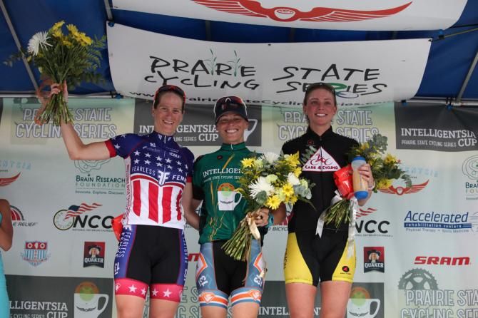 Women's podium (L-R): Theresa Cliff-Ryan, Kelly Fisher-Goodwin and Erica Allar