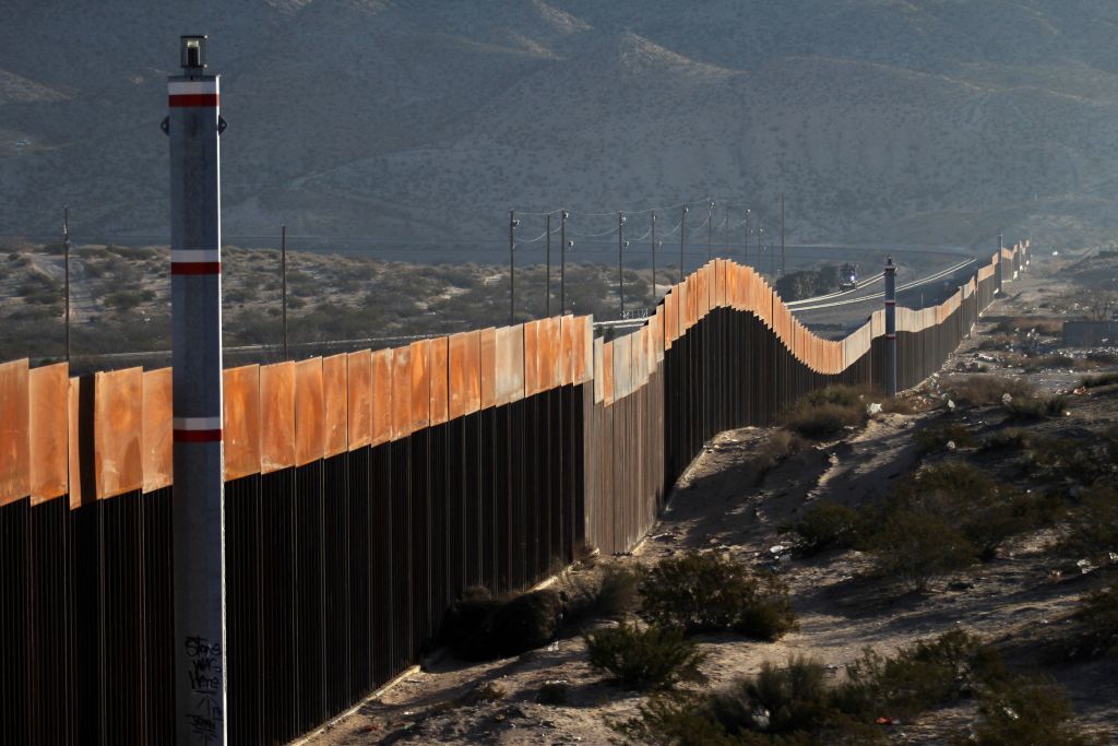 A section of the border wall.