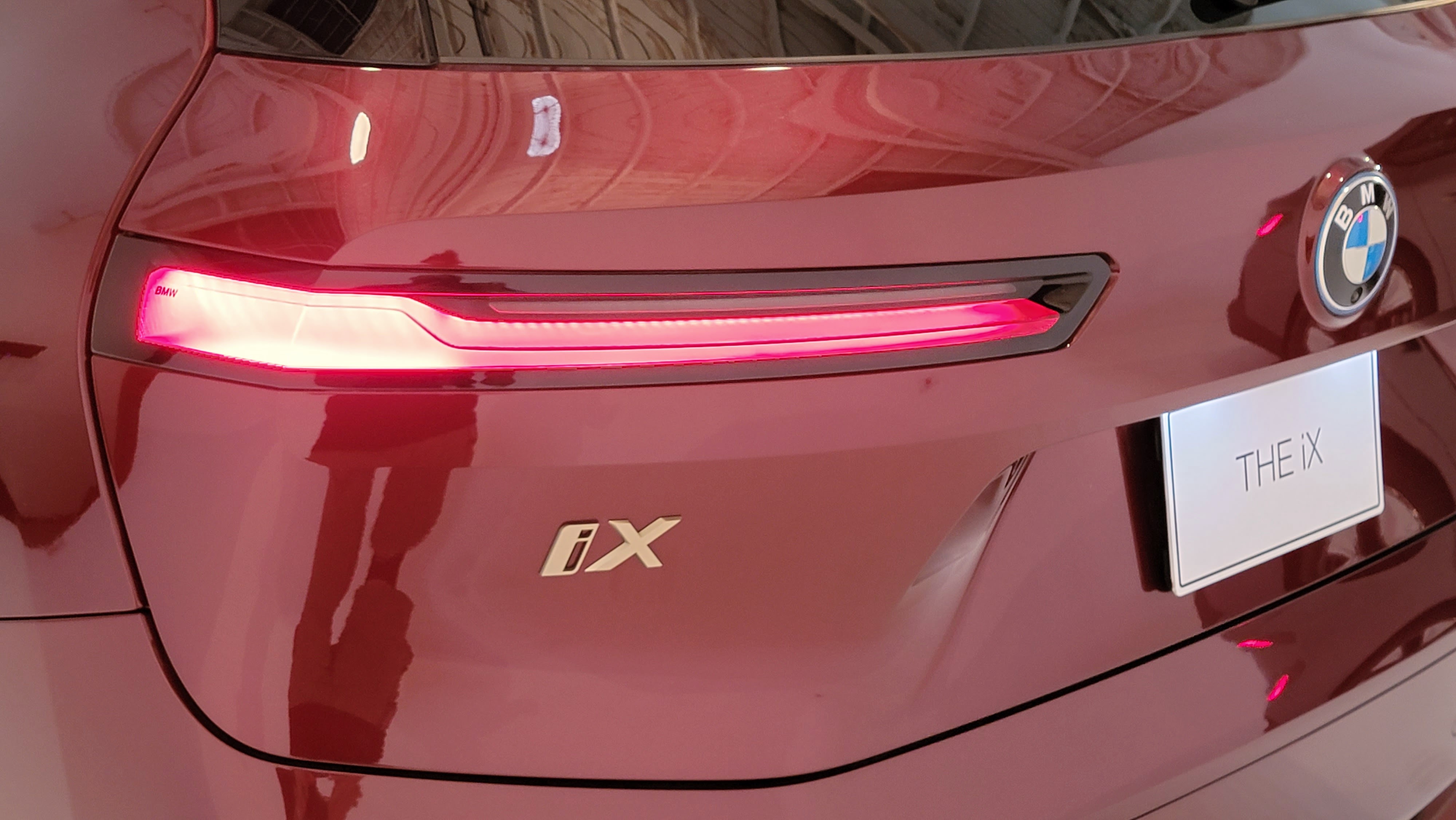 Close-up of tail lights on BMW iX