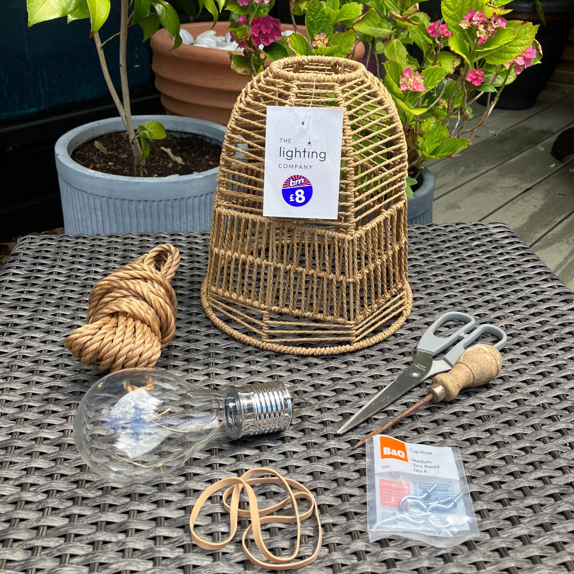 outdoor woven hanging light kit