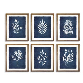 Navy Blue Wall Decor (Set of 6)