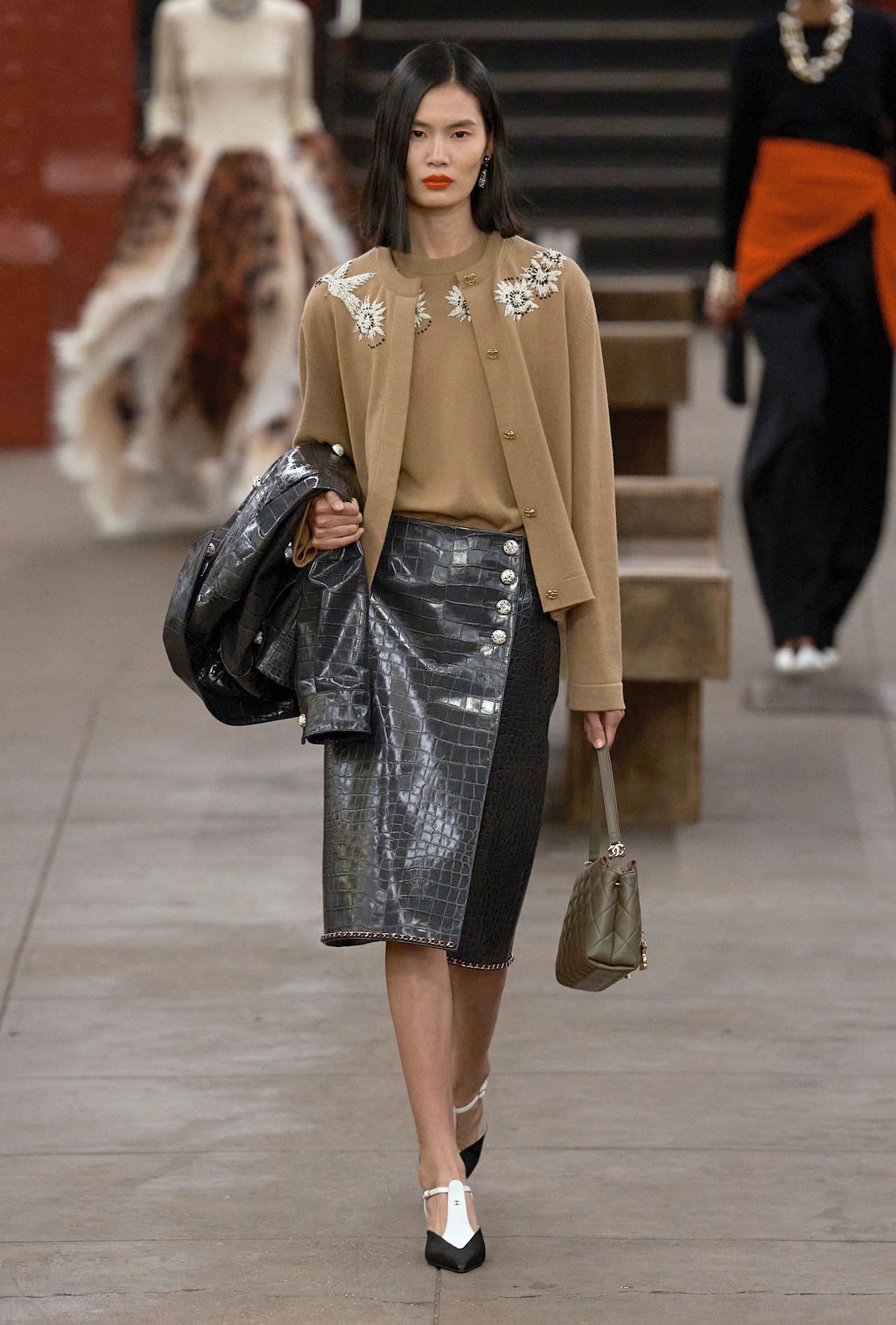 models walk the subway runway for the chanel metiers d'art 2026 show in new york city