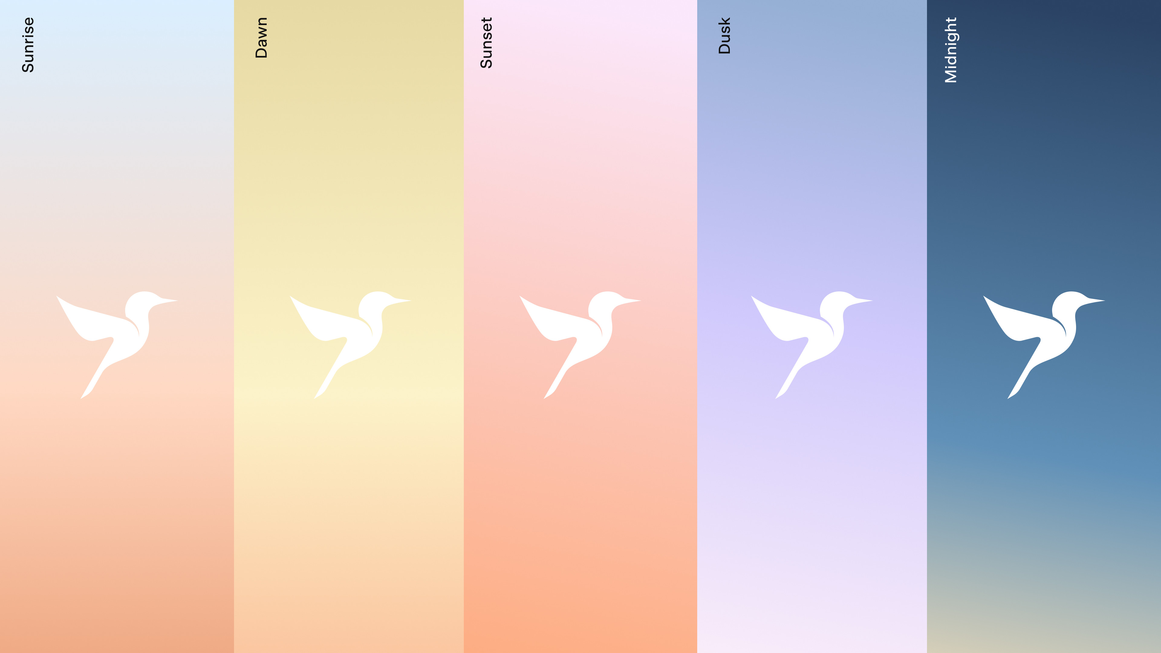 The new logo with gradient backgrounds inspired by the sky