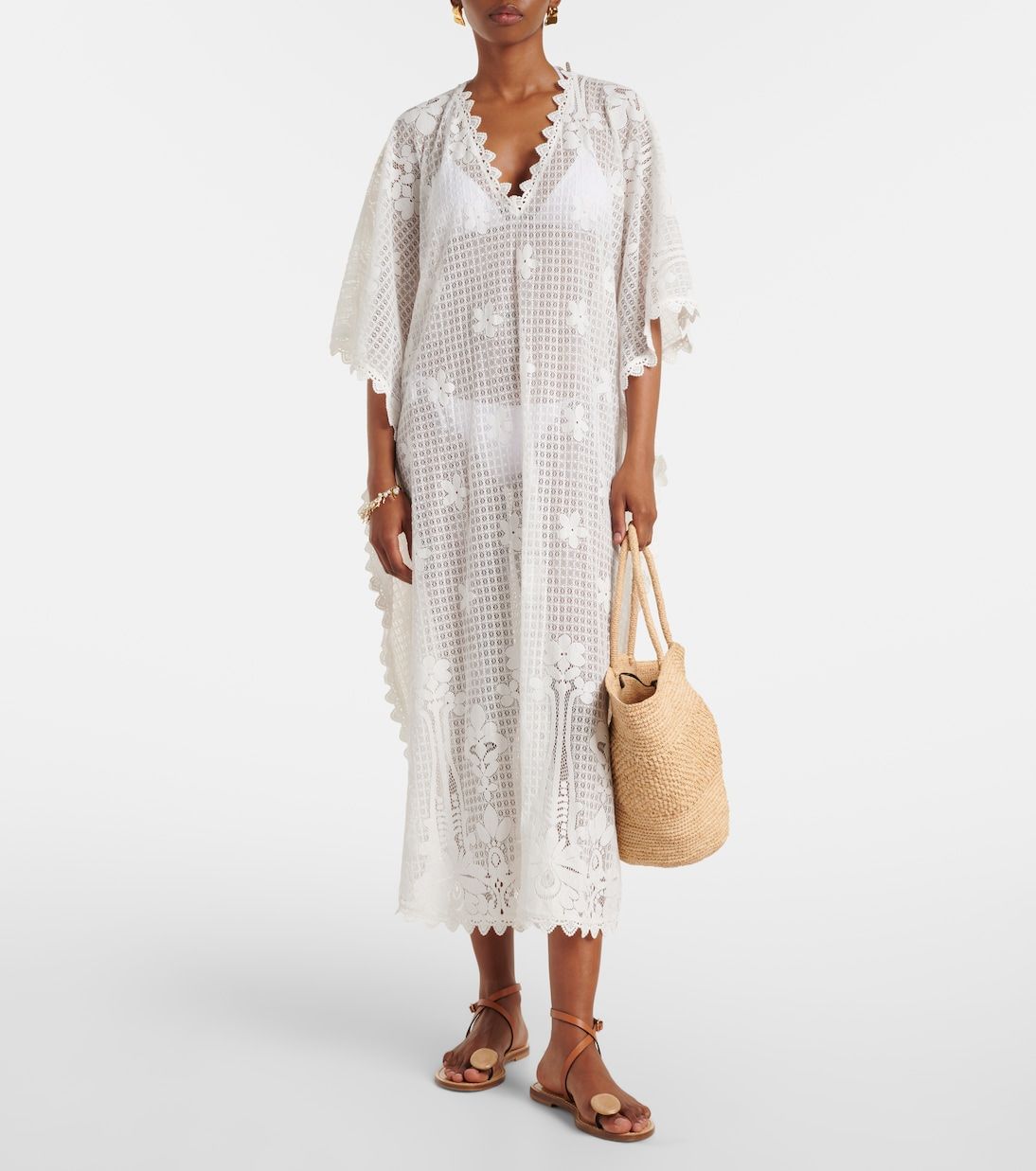 Josephine Ruffled Cotton-Blend Kaftan