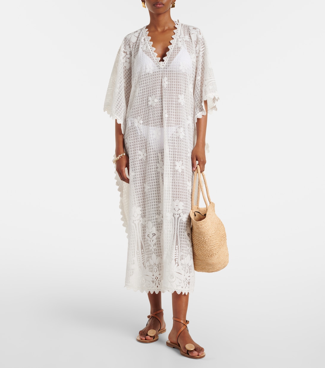 Josephine Ruffled Cotton-Blend Kaftan