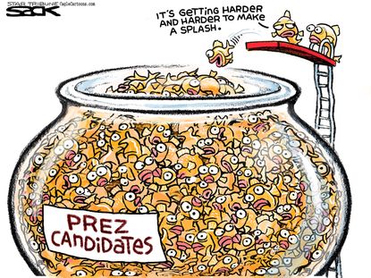 Political cartoon U.S. 2016 Presidential candidates