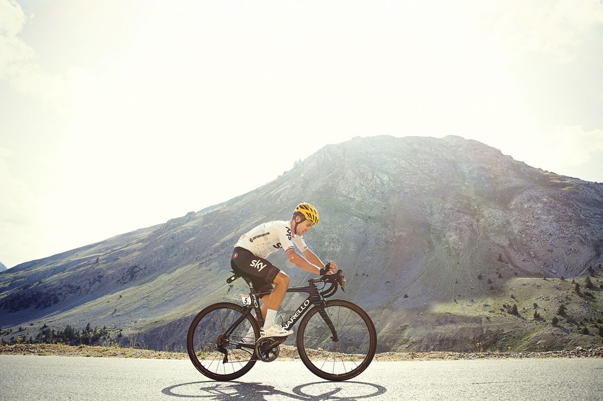 Michał Kwiatkowski (Team Sky) bathed in light on the Col d'Izoard