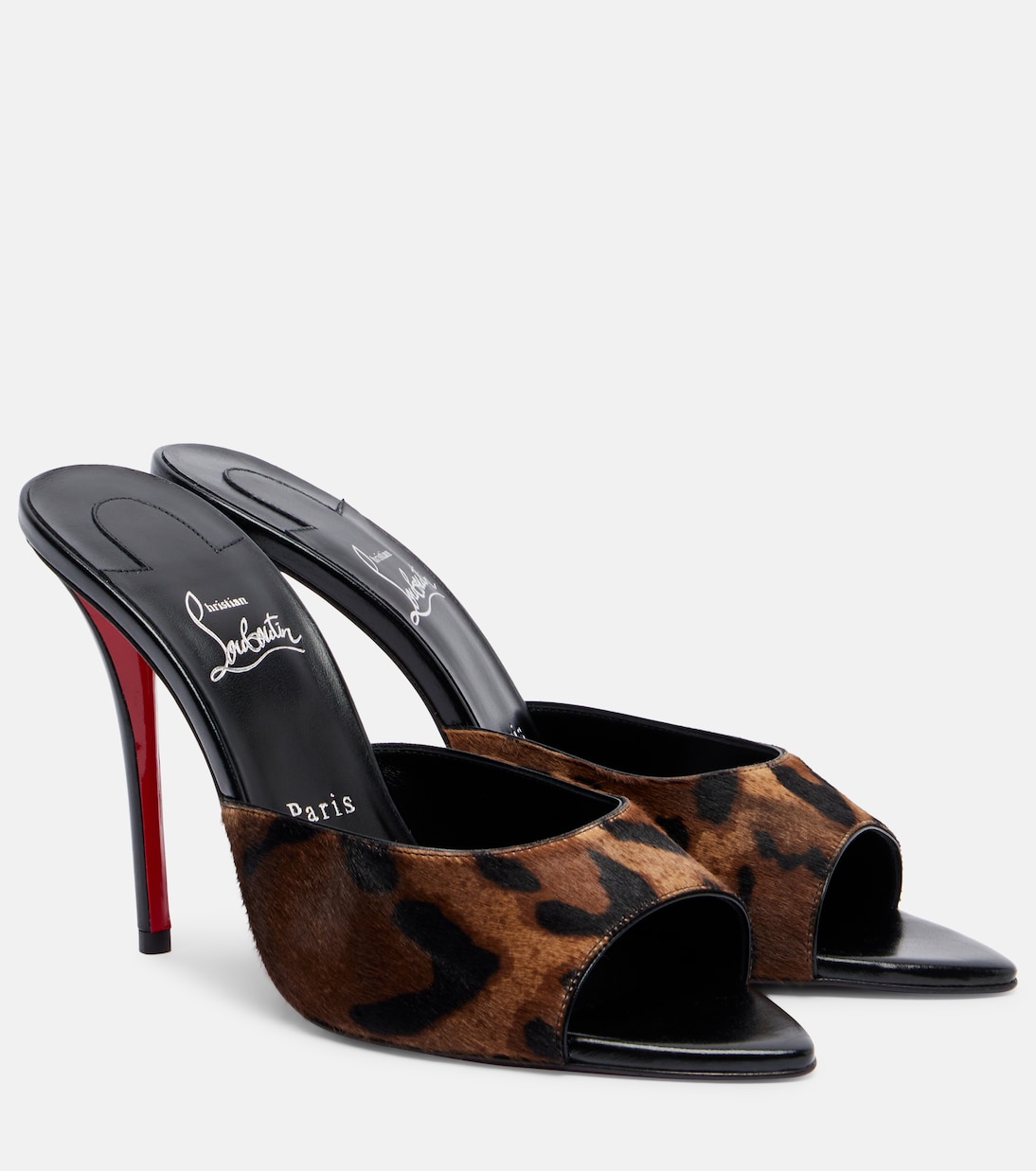 Miss Z 100 Leopard-Print Calf Hair Mules