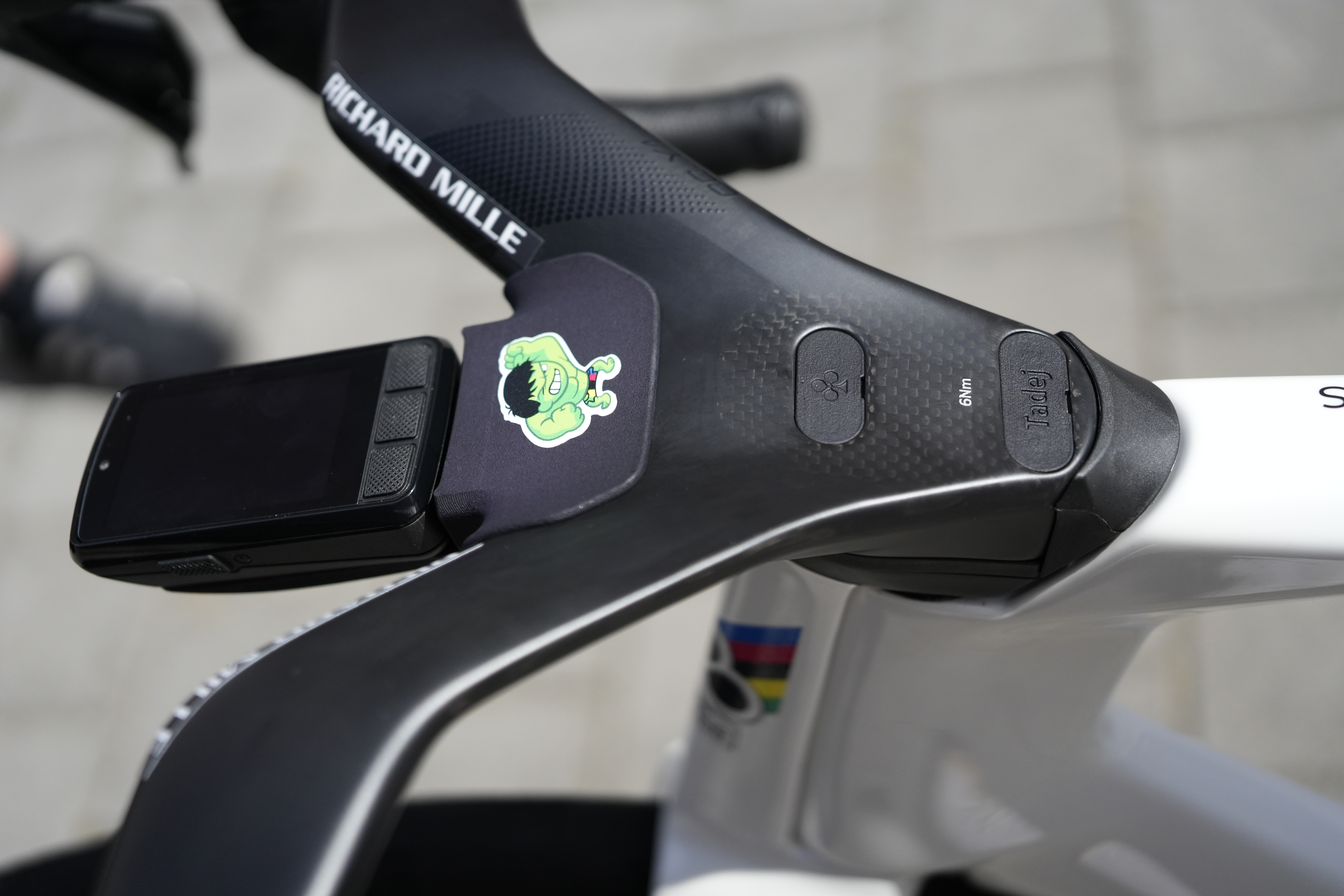 Custom 'Tadej' bolt covers on the cockpit