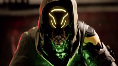 Ghostrunner 2 protagonist with cyberpunk-looking gear.