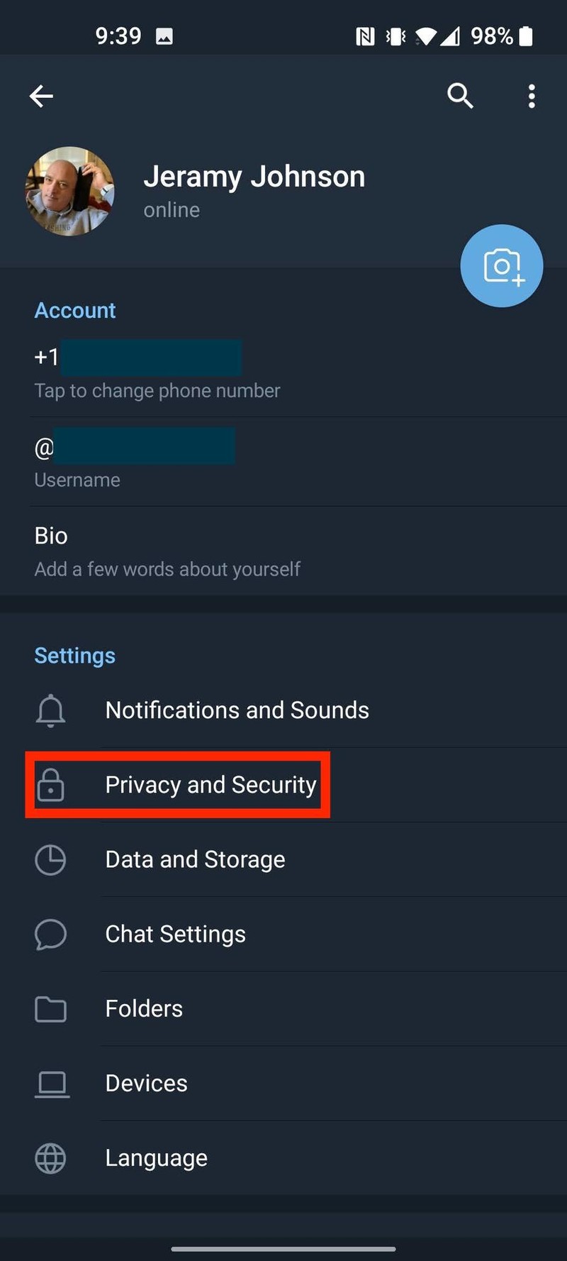 How Hide Phone Number Telegram 3