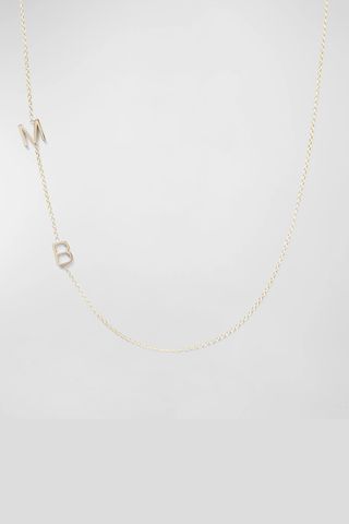 Mini 2-Letter Personalized Necklace, 14k Yellow Gold