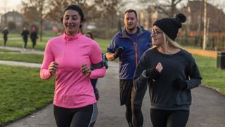 Runners at Albert Park, Middlesbrough, parkrun on Christmas day