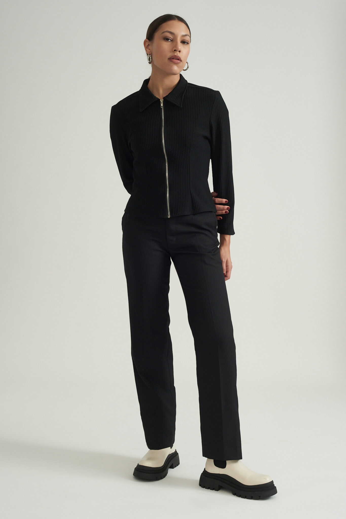 atijo, BLACK TAILORED TROUSERS