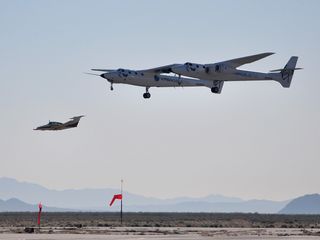 SpaceShipTwo Mother Ship Slightly Dinged in Test Flight