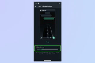 A screenshot showing how to change chat wallpaper on Android