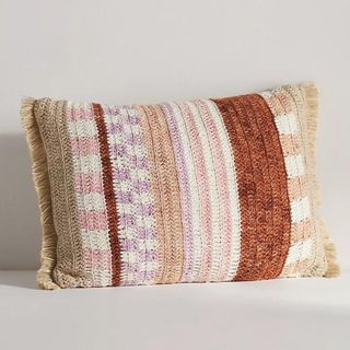 Pink, red, lilac and cream outdoor cushion