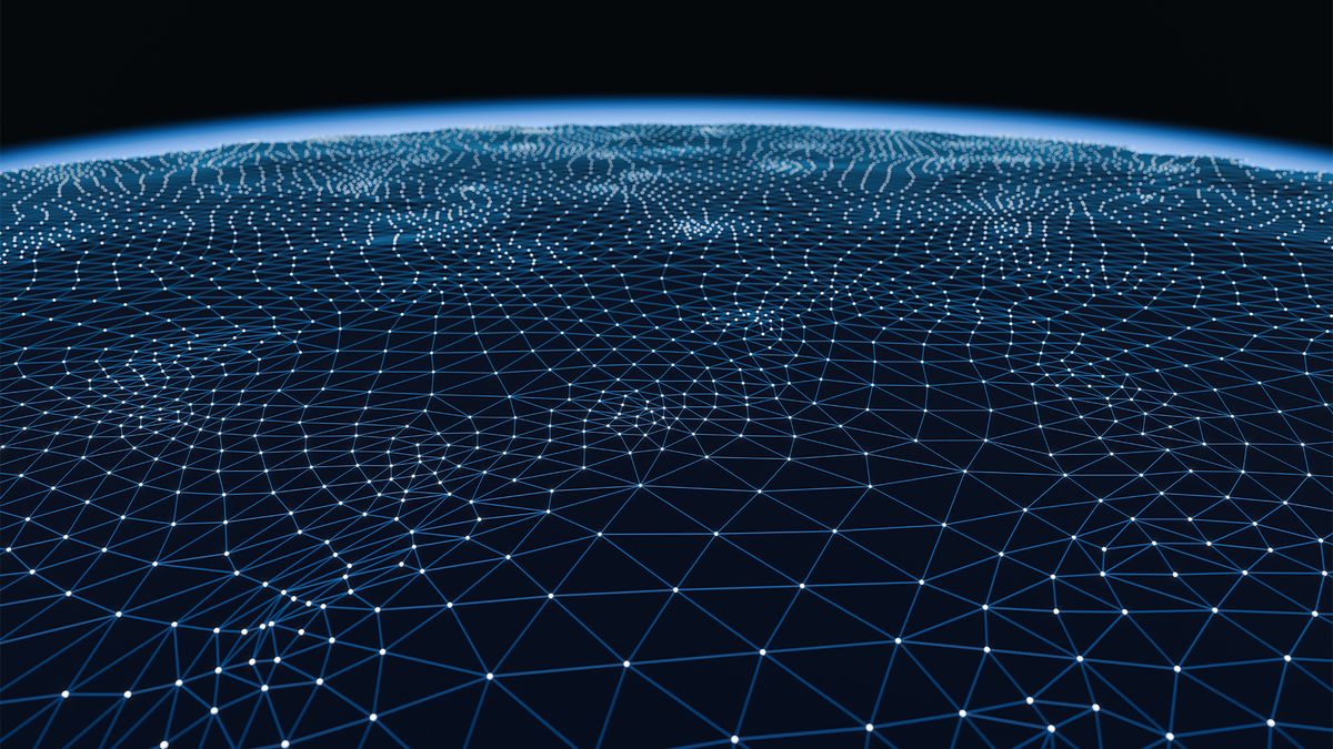 Global mobile industry concept image showing network points scattered across the planet.