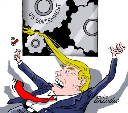 Political cartoon U.S. Trump government