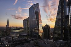 City of London financial district at sunset