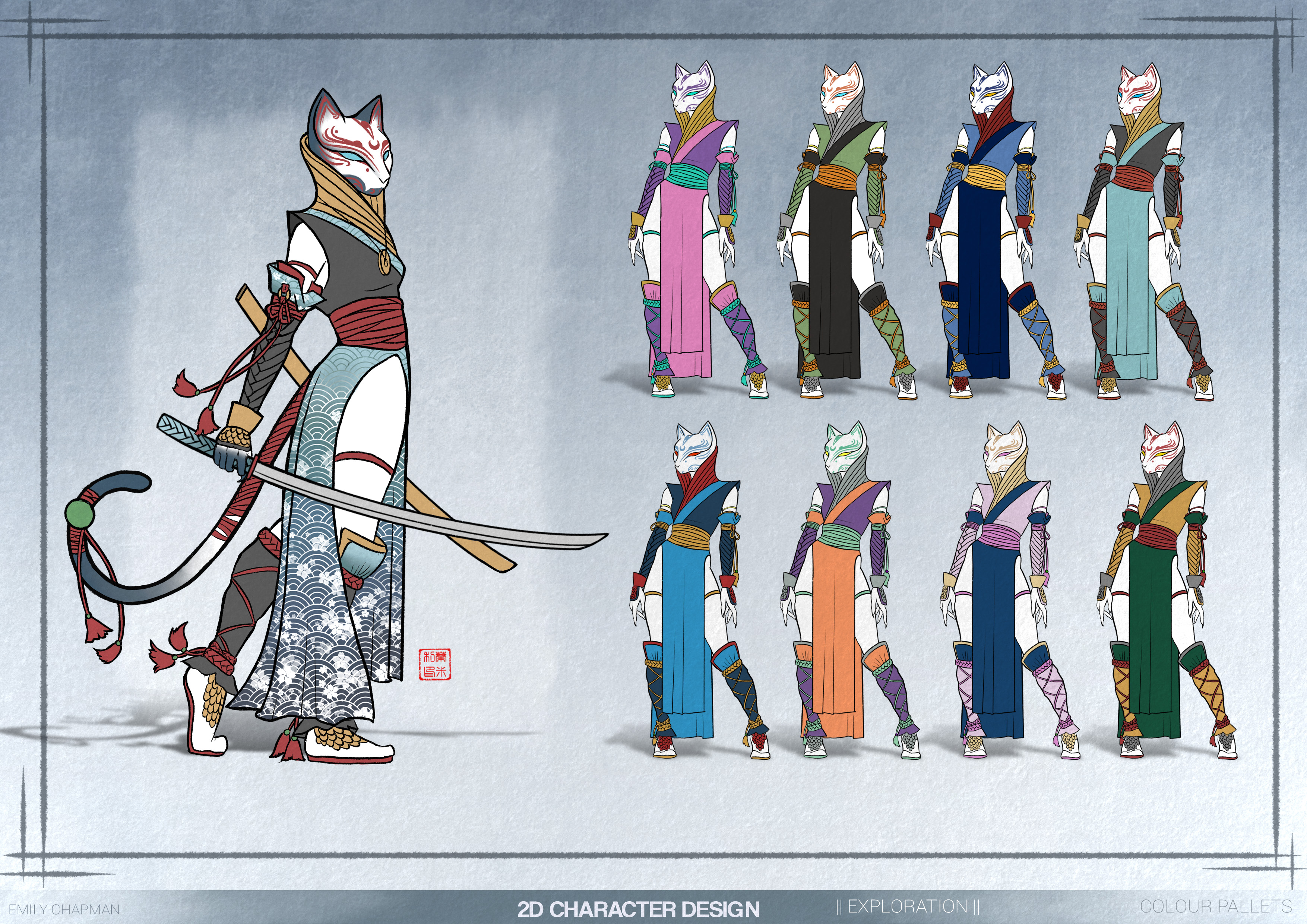 Costumes for characters; sketches