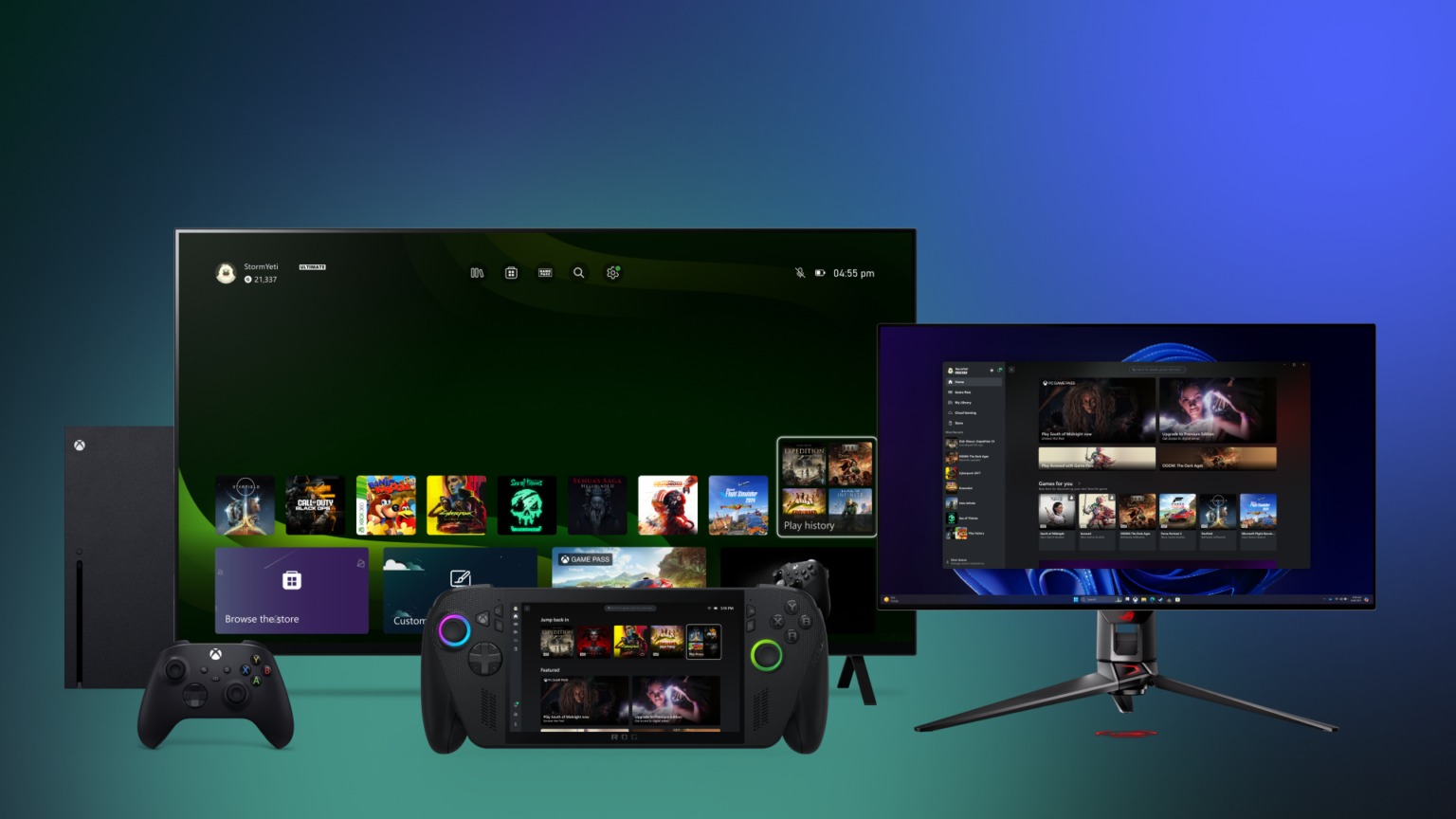 Image of Xbox&#039;s &quot;Play History&quot; feature.