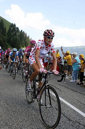 Michael Rasmussen (Rabobank) on the front of the group