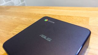 A photograph of the Asus Chromebox 4 showing the Chrome logo