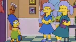 Marge with her sisters as small children in The Simpsons