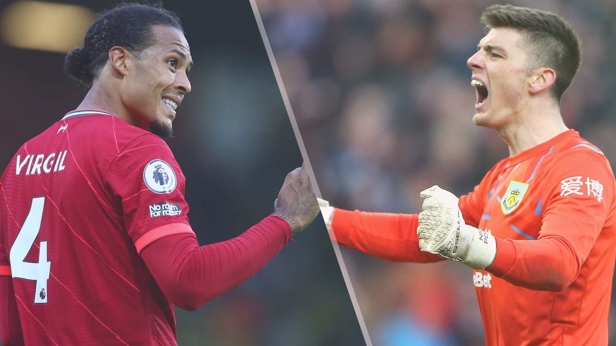 Liverpool vs Burnley live stream — Virgin van Dijk of Liverpool and Nick Pope of Burnley